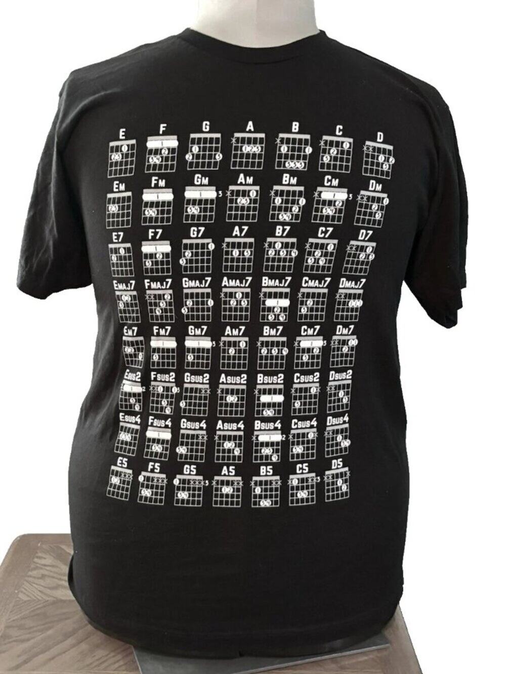 Guitar Chords T-shirt Men's Guitarist Musician Graphic Tee Shirt Sz L Tultex